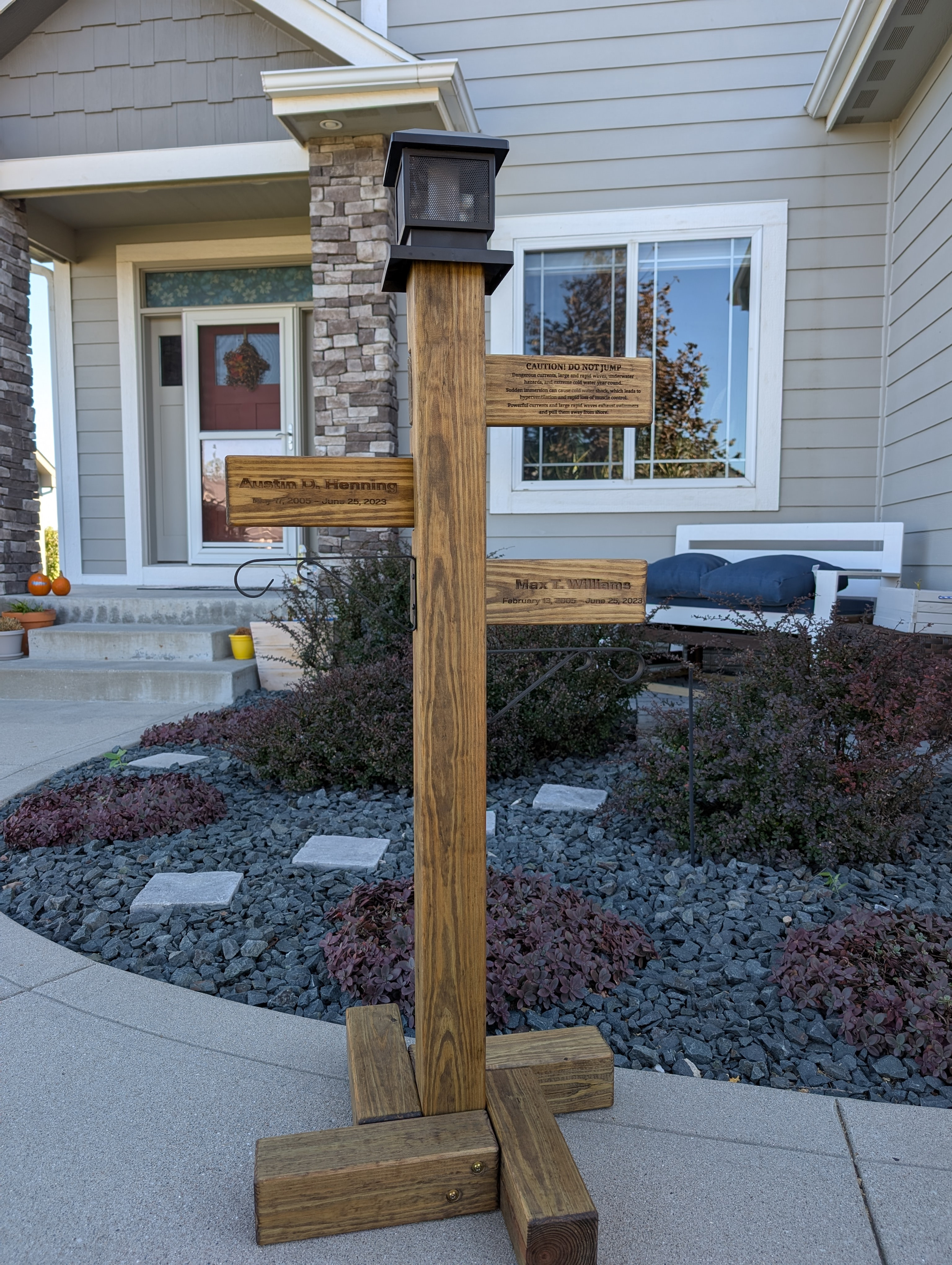 Large custom wooden memorial piece