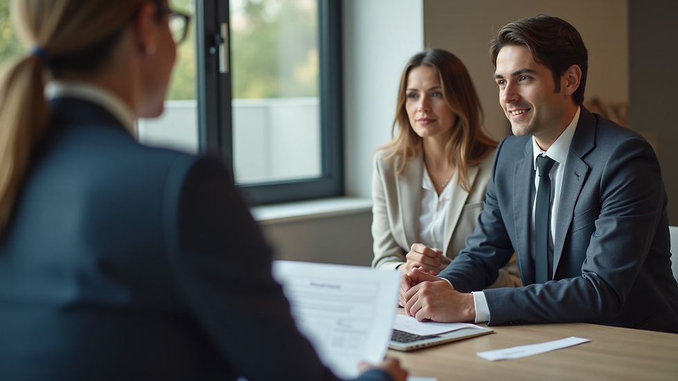 Close-up view of a recruiter conducting a structured interview
