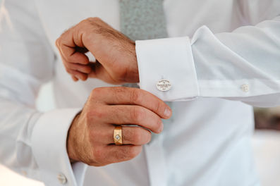 Cufflinks at High House Wedding, Maldon