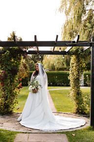 Bride in dress at High House Wedding, Maldon