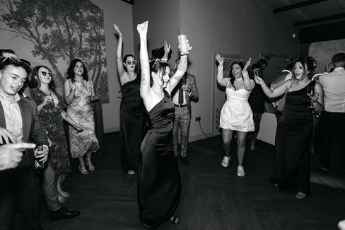 Bridesmaid dancing at High House Wedding, Maldon