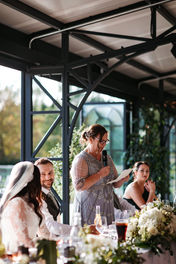 Mother of bride giving speech at High House Wedding, Maldon