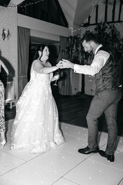 Bride and groom dancing Seckford Hall wedding 