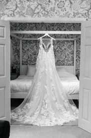 Wedding dress at Seckford Hall wedding 