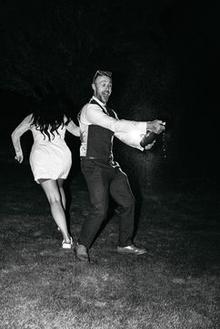 Champagne spray at High House Wedding, Maldon