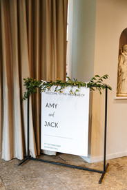 Wedding sign at Seckford Hall wedding