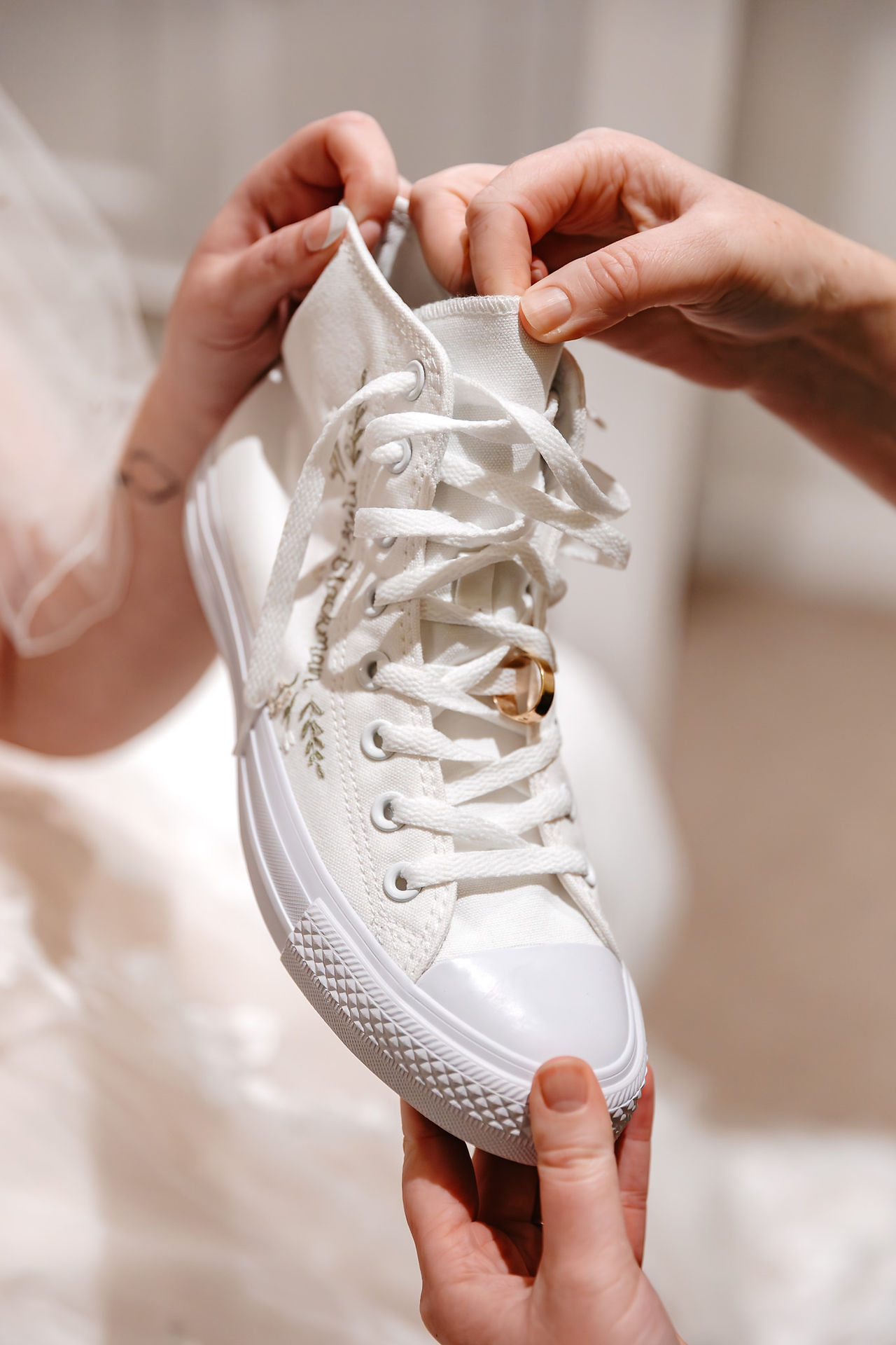 Bridal shoes at Seckford Hall wedding 