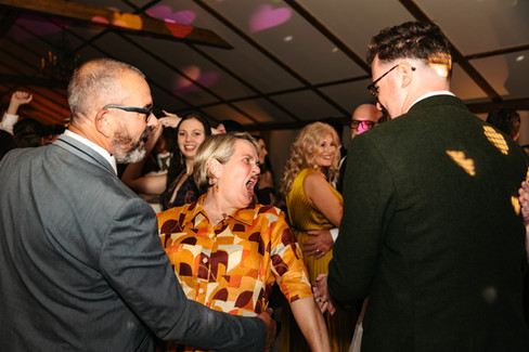 Guests dancing at East Mersea Hall wedding