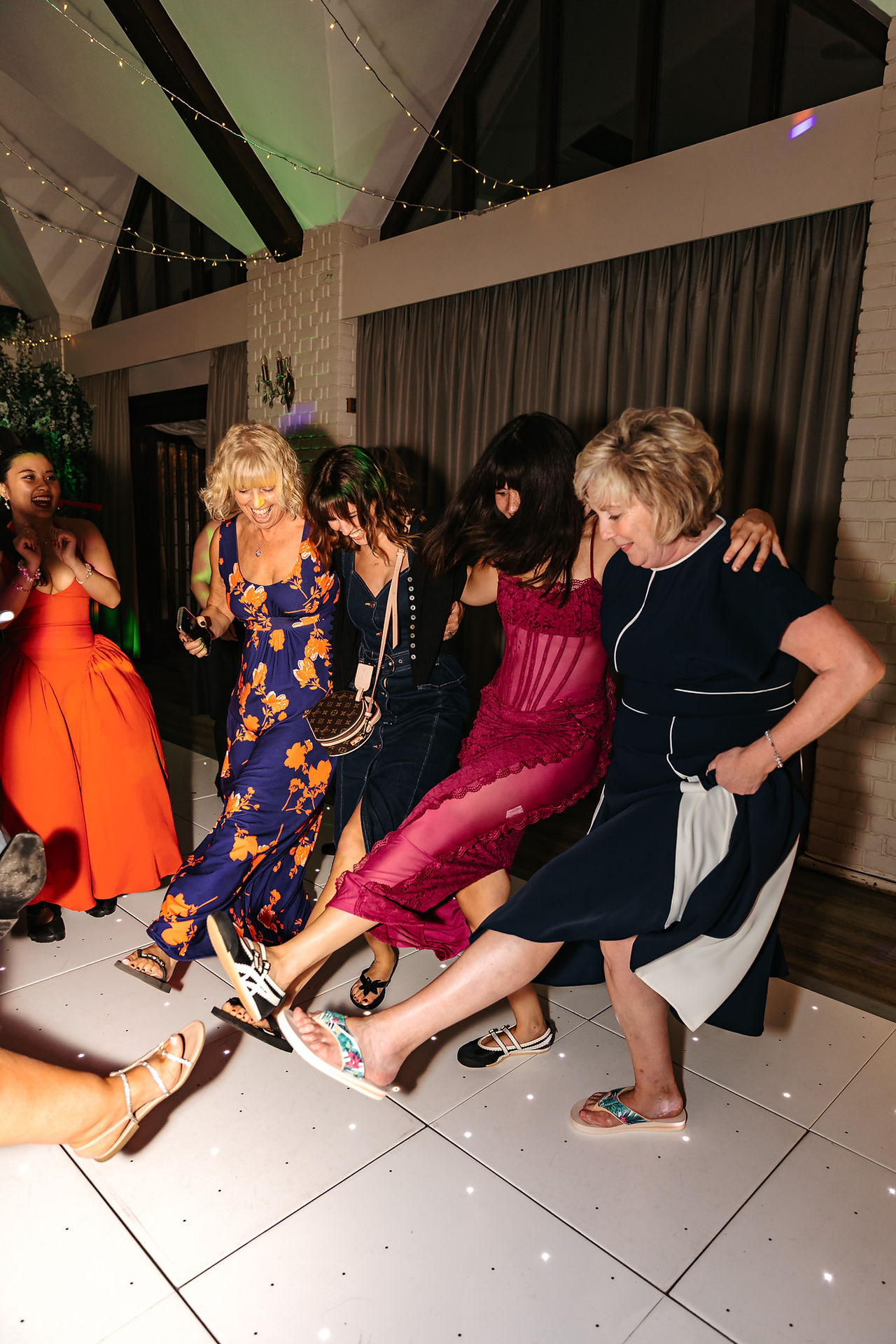 Guests dancing Seckford Hall wedding 