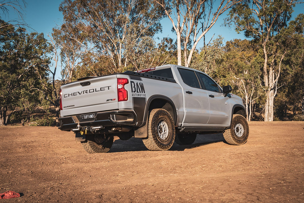 Chevy Silverado 1500 ZR2 off-road with Offroad Industries Stage 2 GVM upgrade, 2-inch lift and 35-inch tyres.