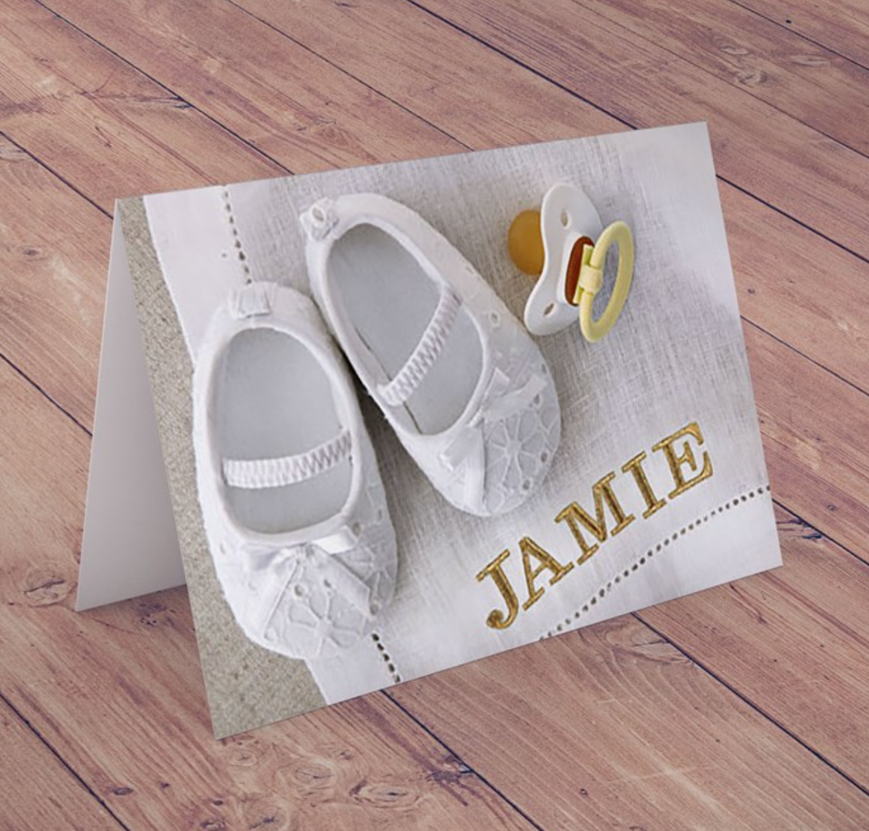 Baby Shoes Greeting Card - Personalized