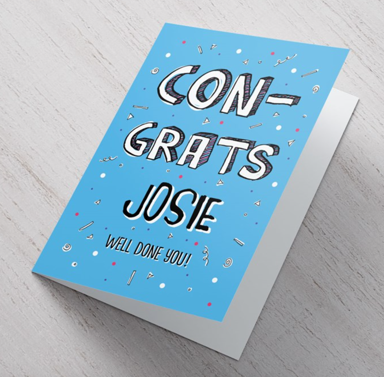 Well Done You, Blue Graduation Card - Personalized