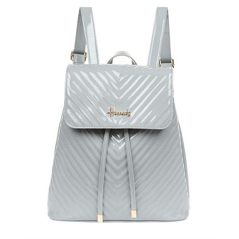 Harrods Patent Chevron Backpack (Grey) | index display picture 3