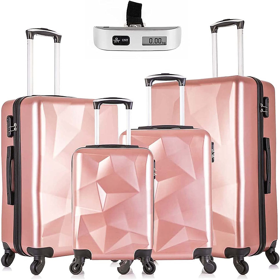 Thumbnail: 4 Piece Rose Gold Luggage Set Suitcases W/ Luggage Scale