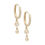Thumbnail: 18K Solid Gold Double Drop Bezel Diamond Hoop Earring