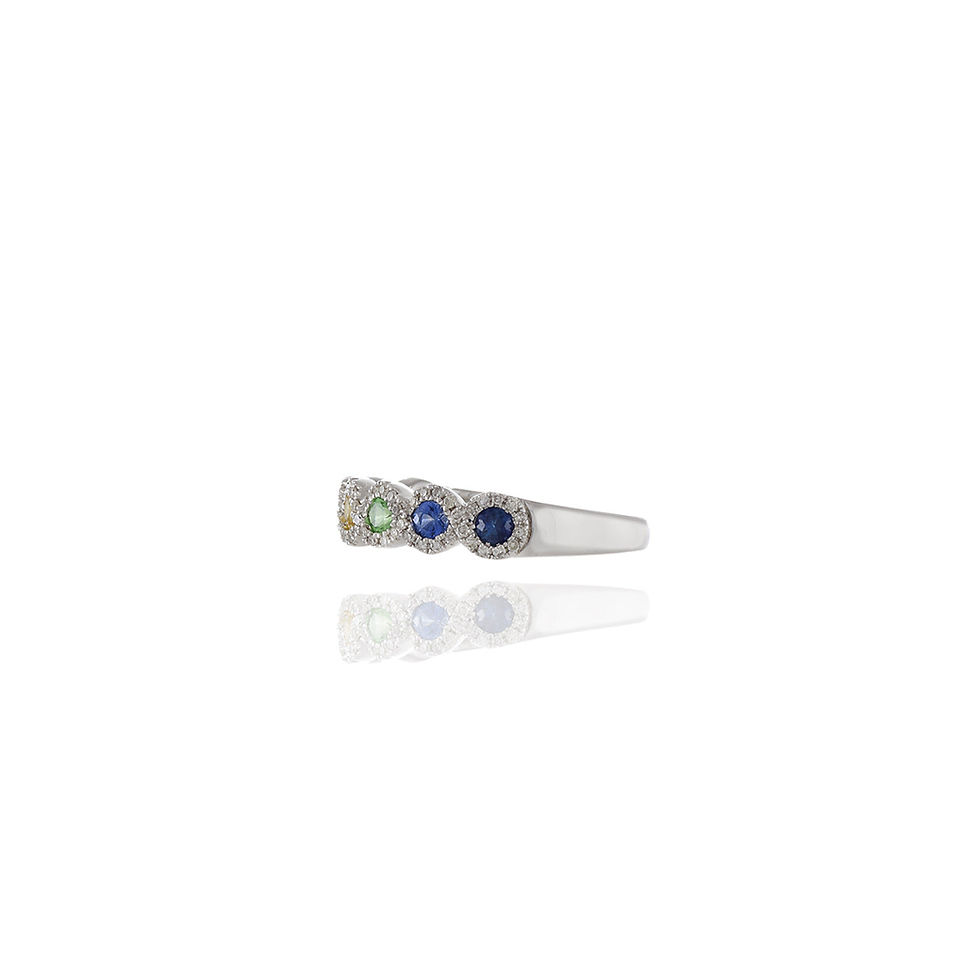 Thumbnail: Multi Colored Sapphire And Diamond Ring