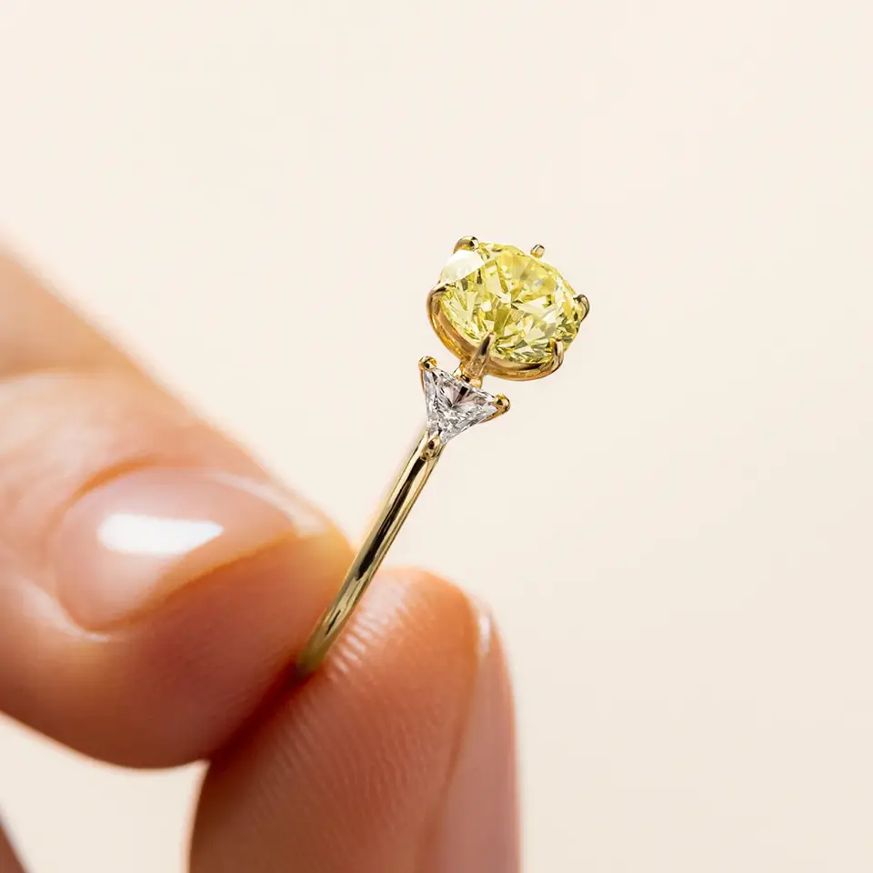 Thumbnail: 14k Gold 1ct. Fancy Lab-Grown Yellow Diamond Ring