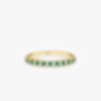 14K Gold Emerald and Diamond Half Eternity Ring