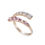 Thumbnail: 14K Solid Gold Graduated Diamond & Pink Sapphire Wrap Ring
