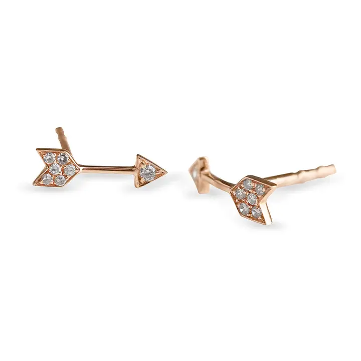 Diamond Arrow Stud Earrings