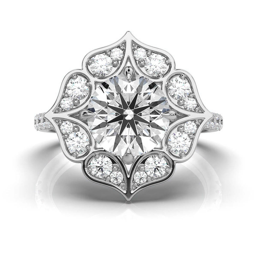 Thumbnail: 18K Solid Gold Nature Inspired Lab Grown Diamond Ring