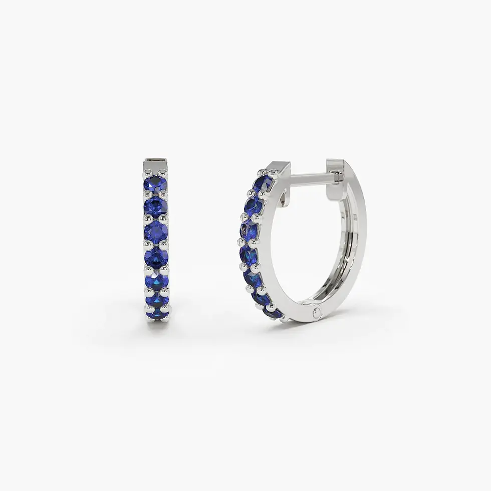 Sapphire Huggie Hoop Earrings
