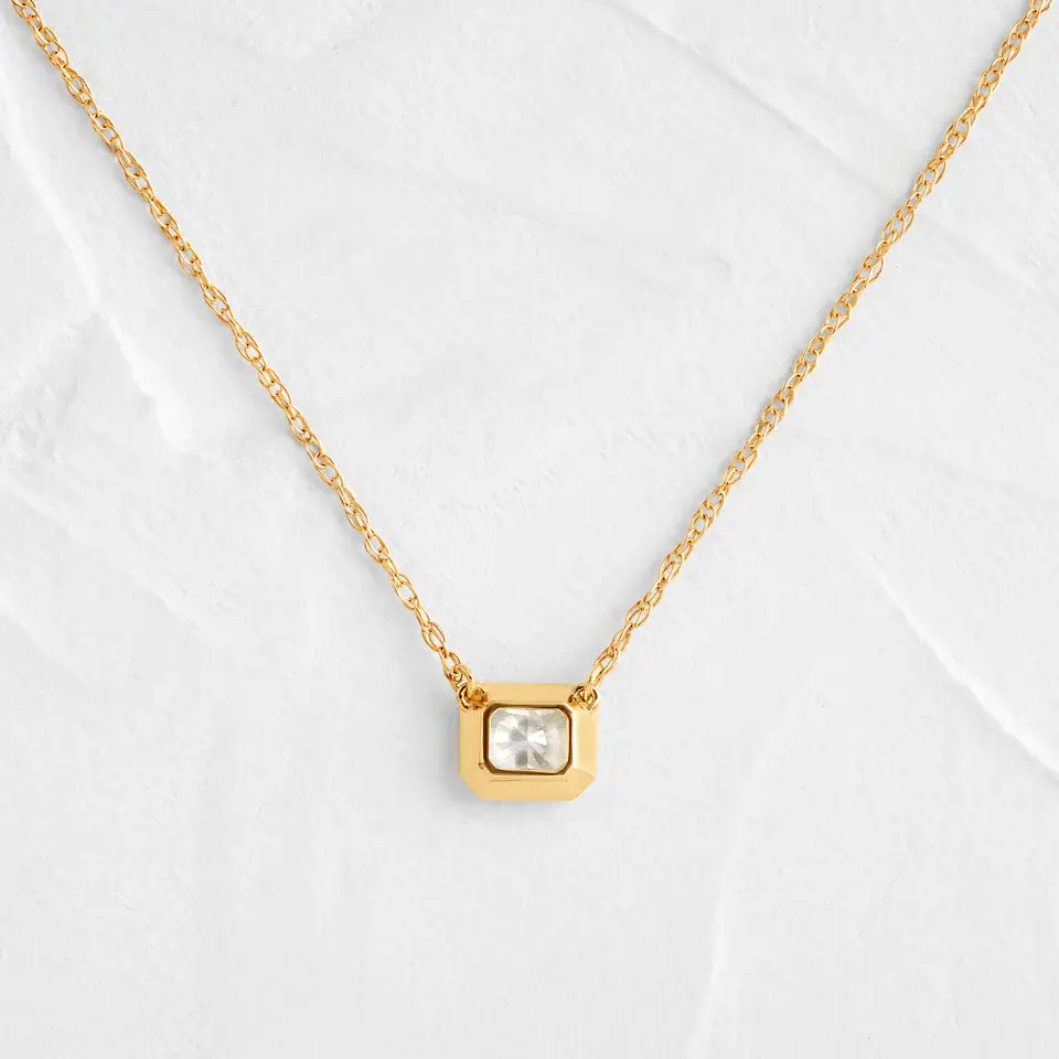 18K Solid Gold Natural Radiant Cut Diamond