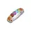 18K Solid Gold Rainbow Emerald Cut 3/4 Band