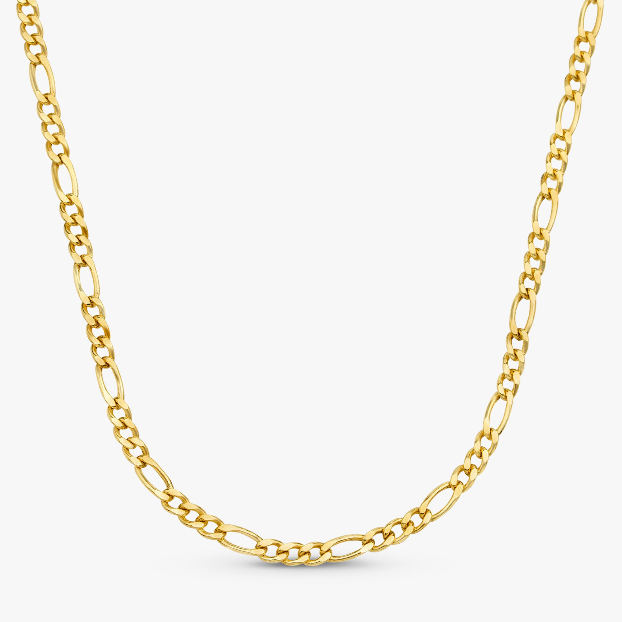 18K Solid Gold Figaro Chain Necklace