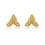 Thumbnail: 18K Solid Gold Diamond Triple Leaf Flower Stud Earring