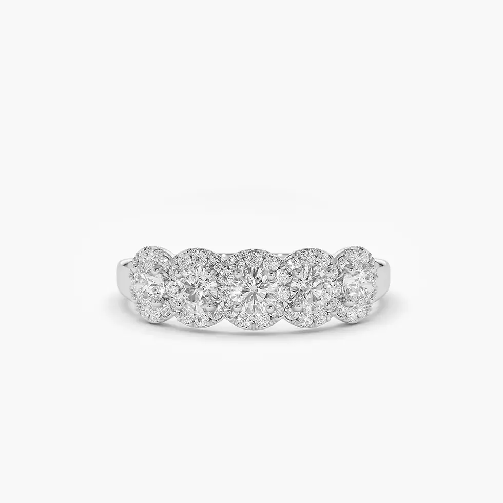 14K Solid Gold Diamond Wedding Band