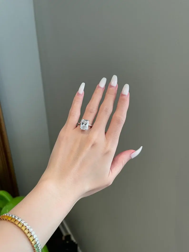 Moissanite Solitaire Engagement Ring for women