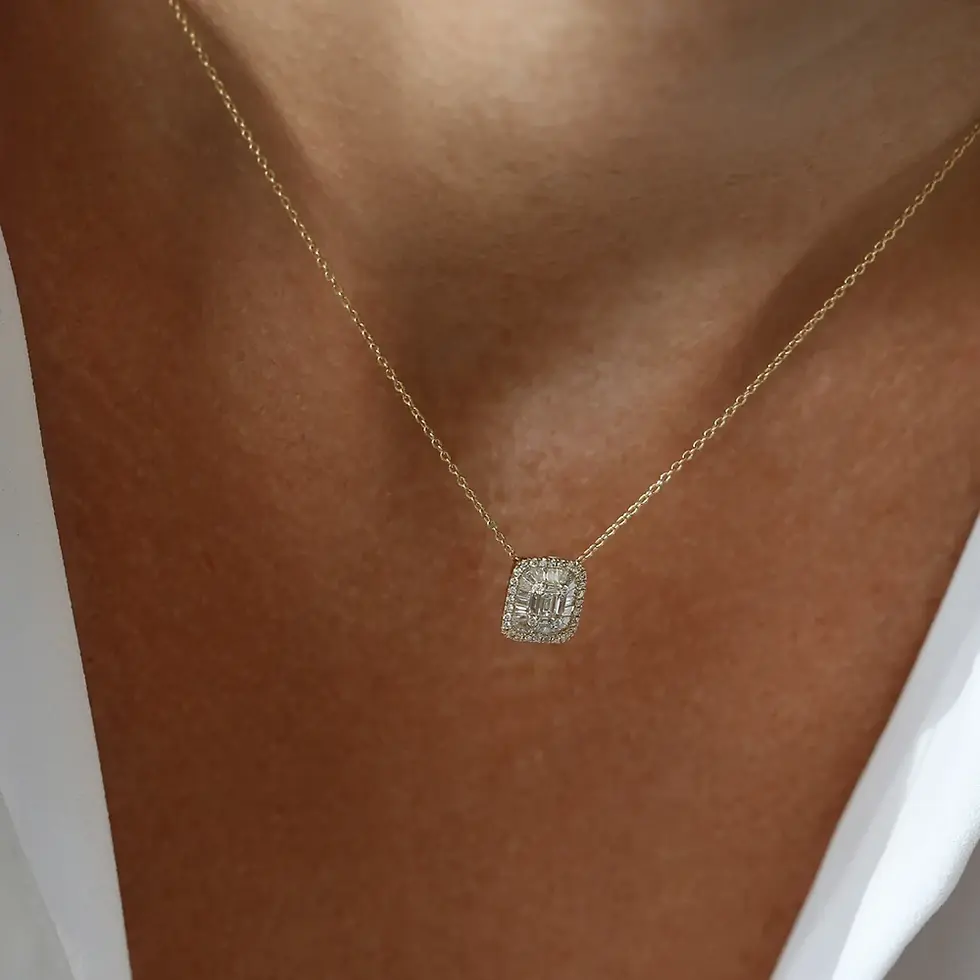 Thumbnail: Unique Baguette Diamond Necklace