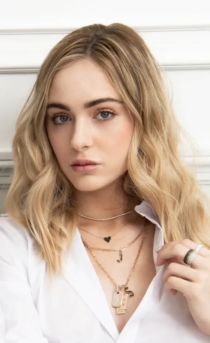 Thumbnail: White And Black Diamond Heart Necklace