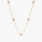 14K Solid Gold Amethyst Station Necklace