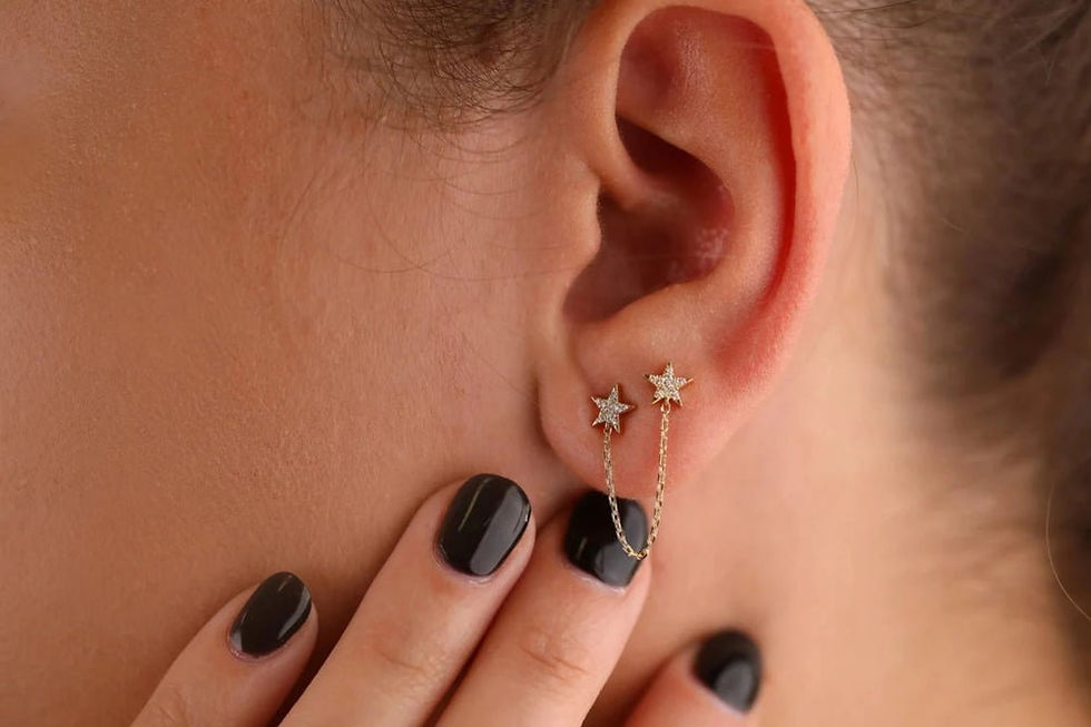 サムネイル： Chain Stud Earrings