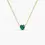 Thumbnail: Modern 18K Solid Gold Heart Emerald Necklace for Women