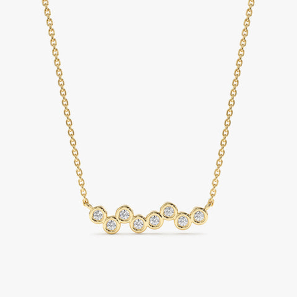 14K Gold Diamond Bubble Necklace