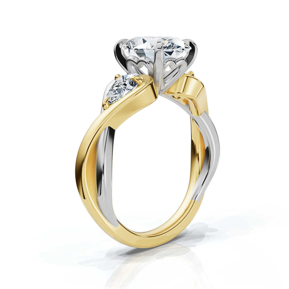 Thumbnail: 18K Solid Gold 2.6ct Three Stone Lab Grown Diamond Ring