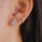Bezel Set Diamond Stud Earrings in 18K Solid Gold