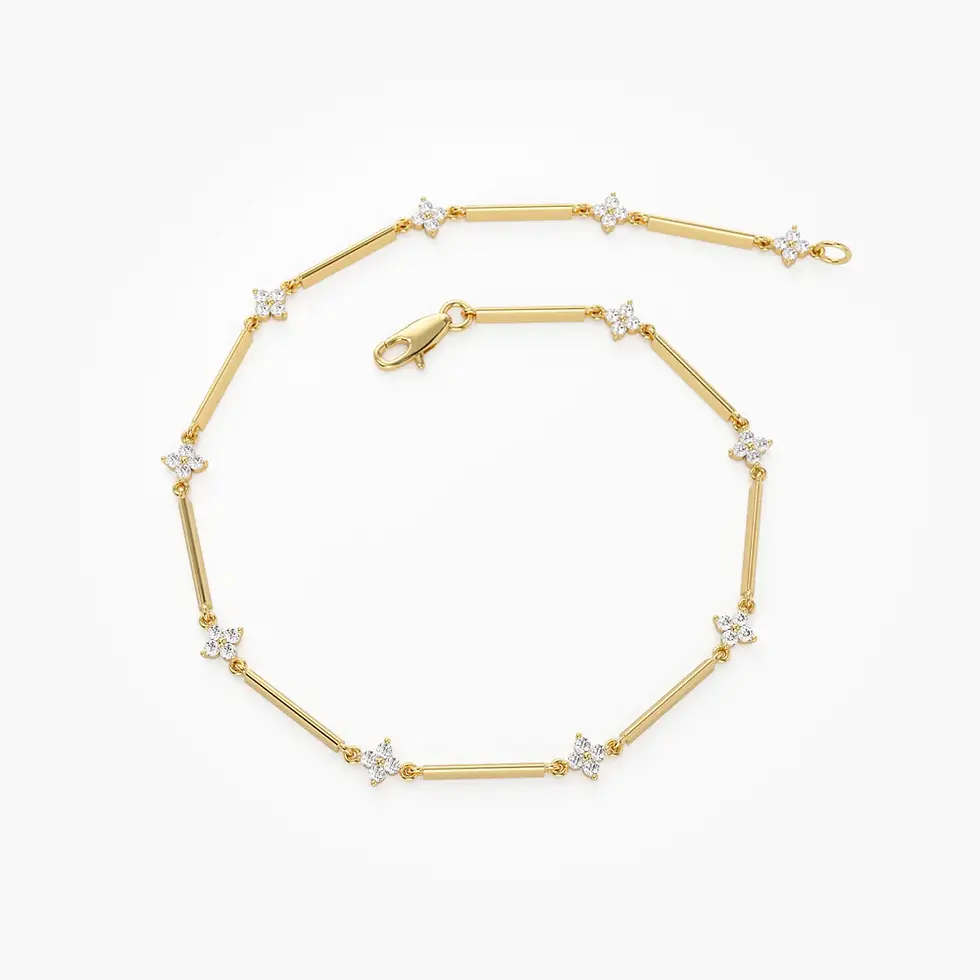 Thumbnail: Luxury 18K Solid Gold Diamond Infinity Bracelet with Clover Motif