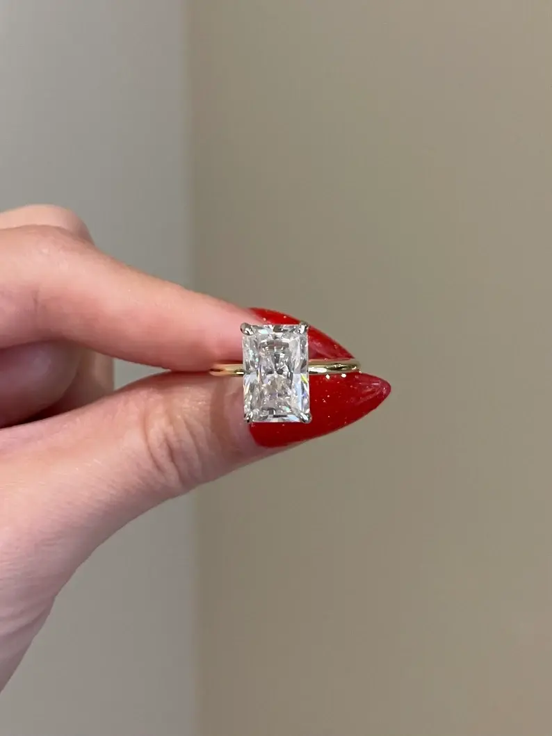 Thumbnail: Radiant Cut Engagement Band for women