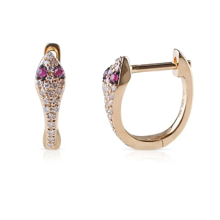 Thumbnail: Diamond And Emerald Hoops