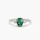 Thumbnail: 14K Solid Gold Oval Shape Emerald and Diamond 3 Stone Ring