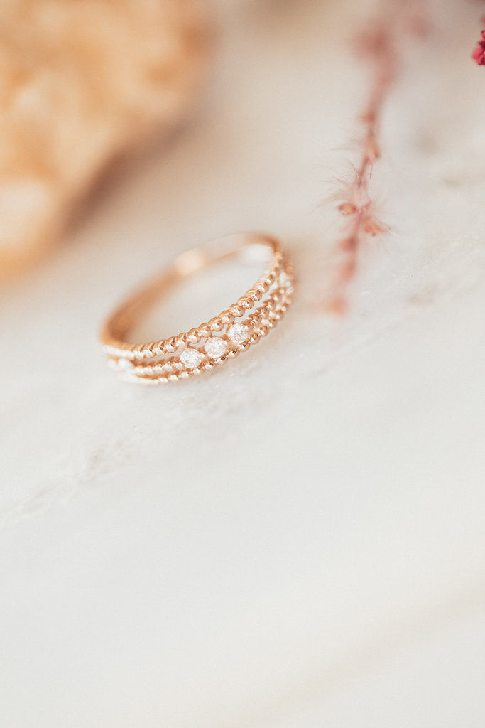 Beaded Diamond Band and Stacking Ring