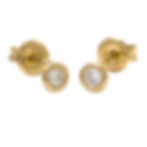18K Solid Gold Bezel Diamond Stud Earrings