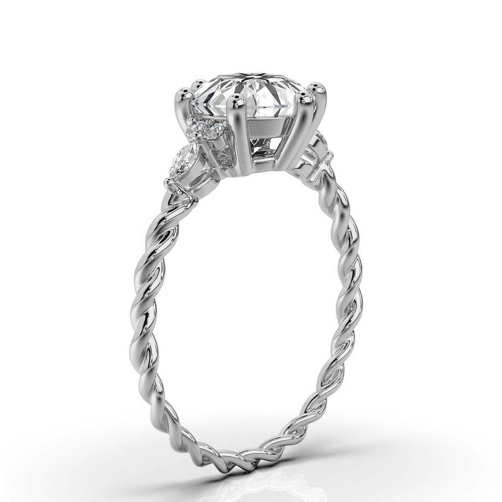 18K White Gold 2ct Round Shape Lab Grown Diamond Ring