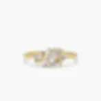 Baguette and Round Diamond Dainty Cluster Ring