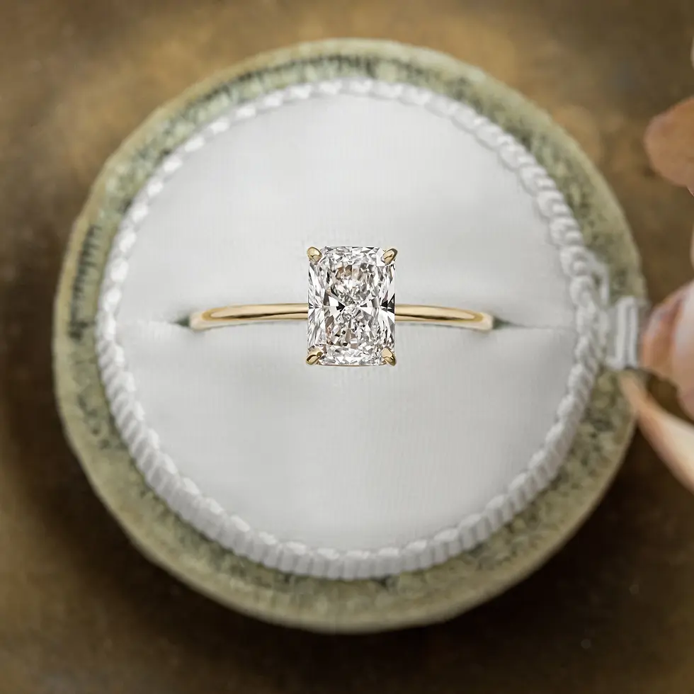 Thumbnail: 14k Solid Gold Lab-Grown Diamond Radiant Cut Engagement Ring