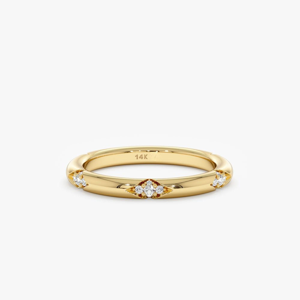 18K Solid Gold Distance Diamond Ring